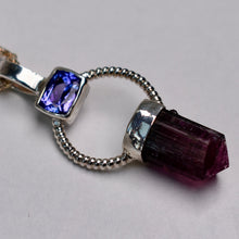 Load image into Gallery viewer, Tourmaline and Tanzanite Pendant