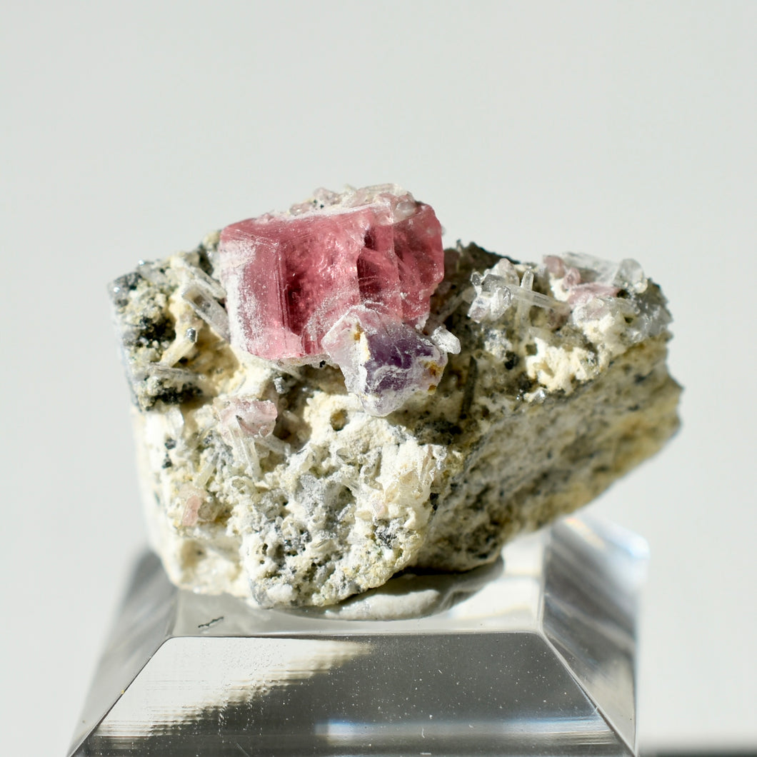 Sweet Home Colorado Rhodochrosite with Quartz and Purple Fluorite