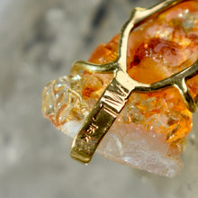 Load image into Gallery viewer, UV Reactive Hyalite Opal set in 18kt Yellow Gold with VVS Diamonds
