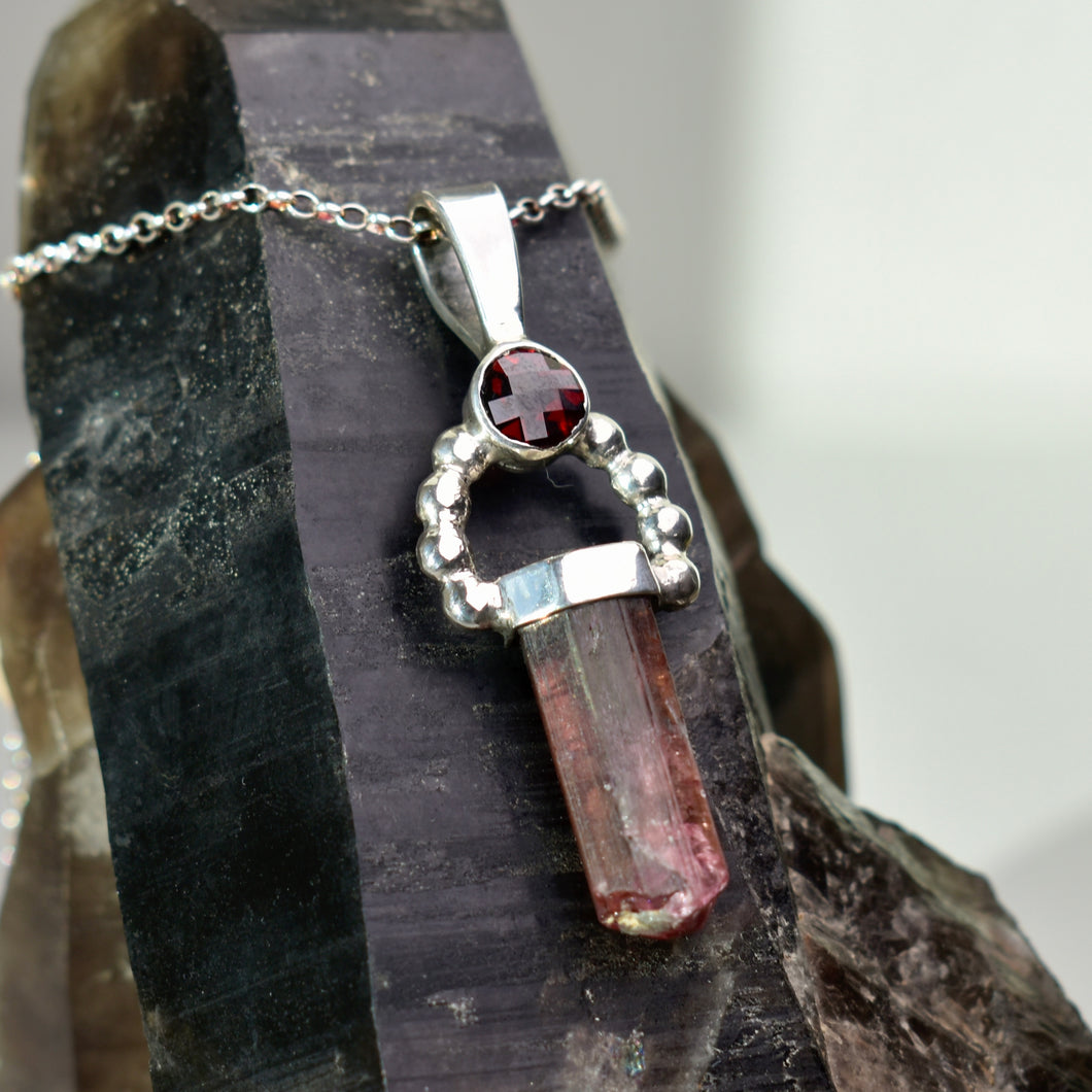 Tourmaline and Garnet Pendant