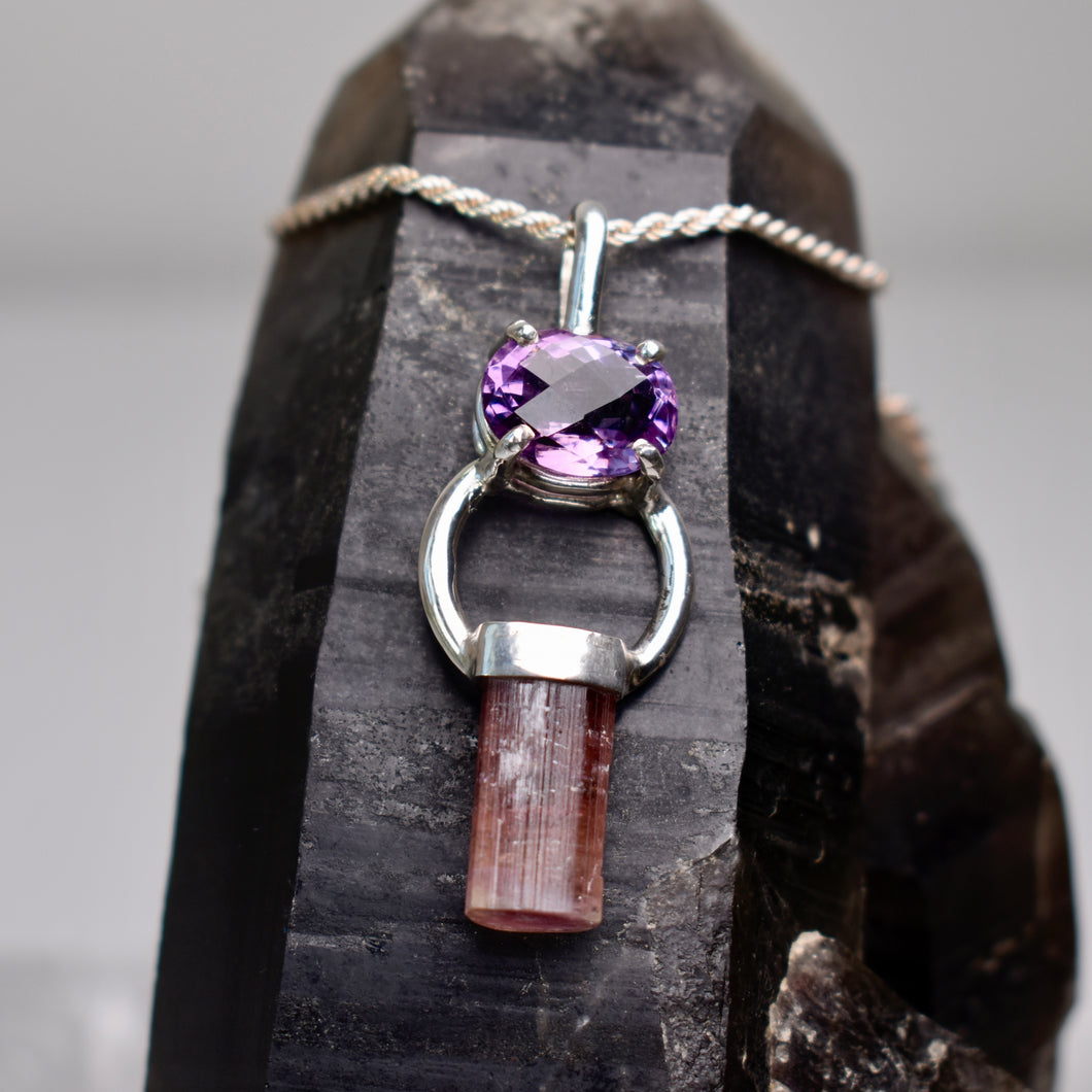 Tourmaline and Amethyst Pendant