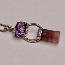 Load image into Gallery viewer, Tourmaline and Amethyst Pendant
