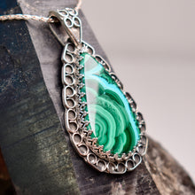 Load image into Gallery viewer, Malachite and Chrysocolla Pendant
