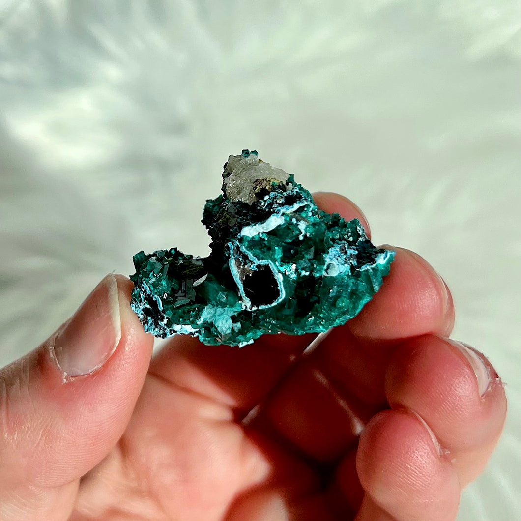 Dioptase with Shattuckite and Quartz