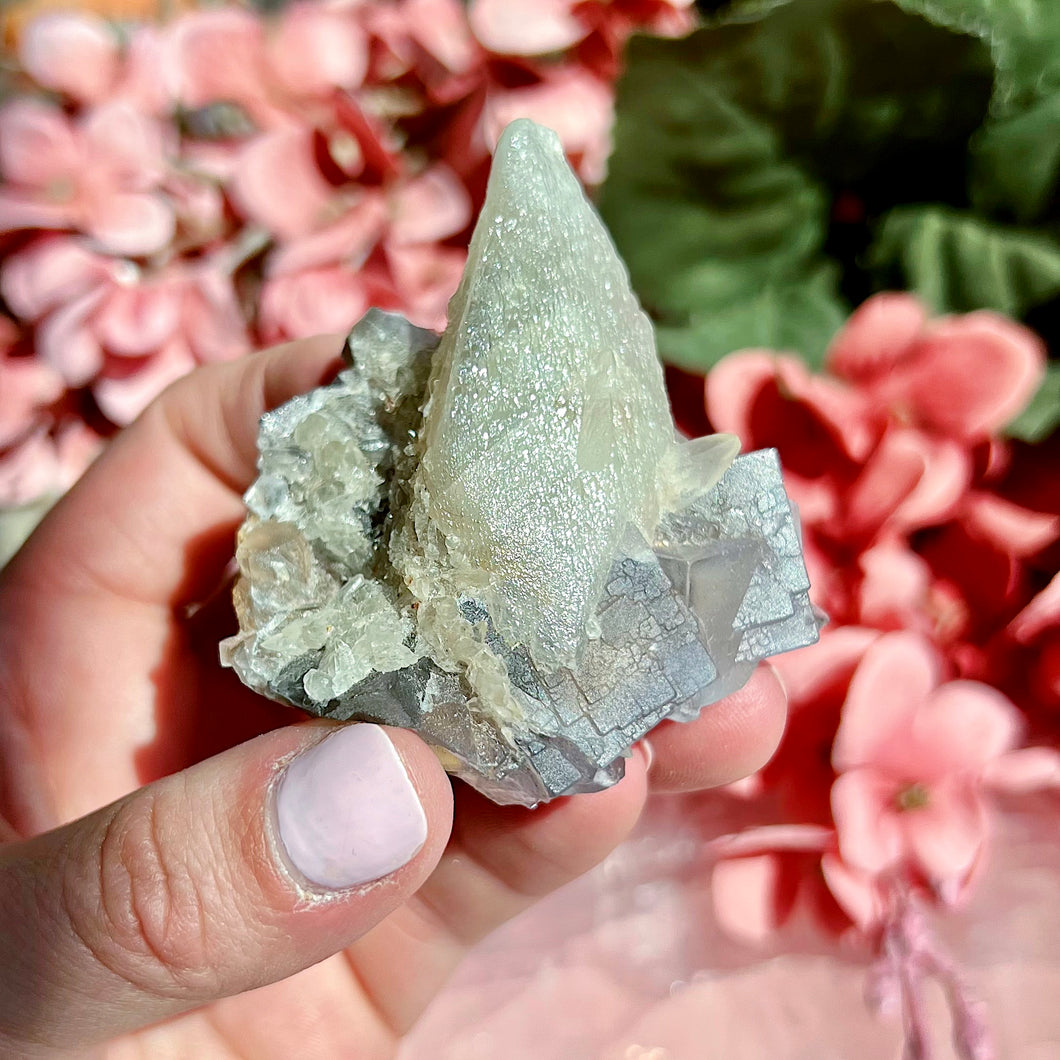 Dogtooth Calcite with Fluorite